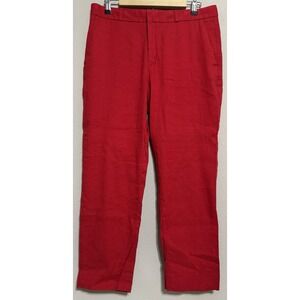 Banana Republic Women's Avery Pants size 12 Red Linen Blend Careercore